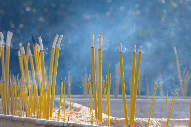 Incense sticks in chinese temple