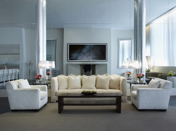 Modern living room in New York City apartment.