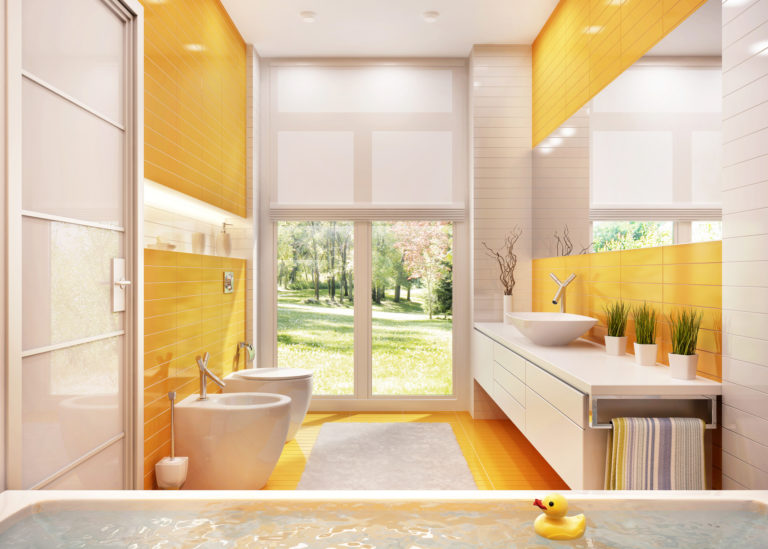 Sárga fürdőszoba inspirációk – Egyszerre merész és elegáns