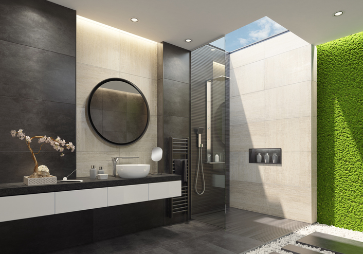 Időtálló fekete-fehér fürdőszobák, amelyek mindenkit elvarázsolnak