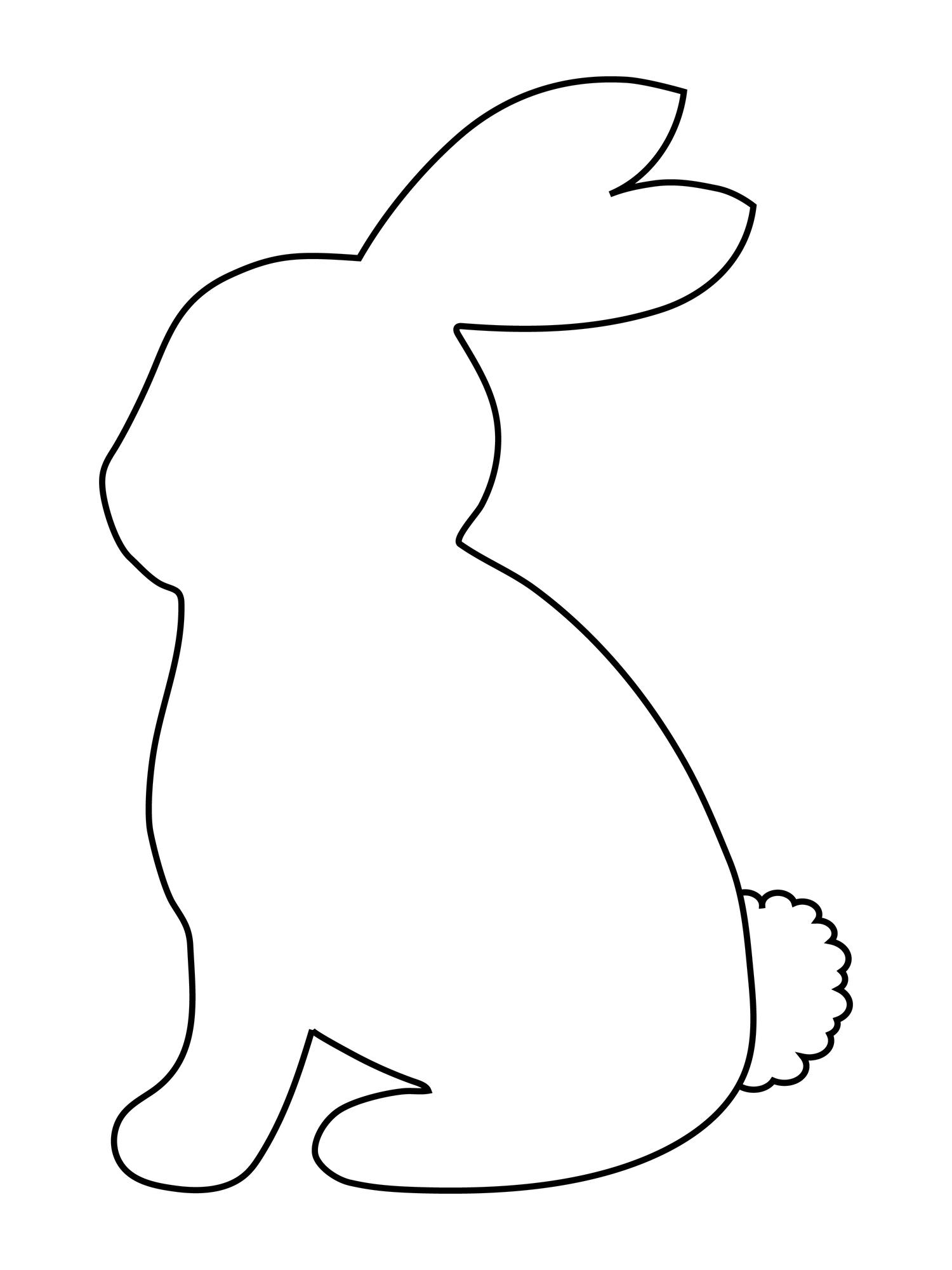 Bunny or Rabbit silhouette in black outline. Vector illustration